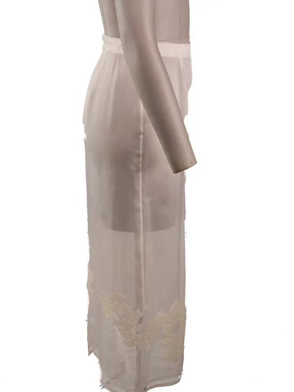 Ivory Placement Embroidery Skirt — side view