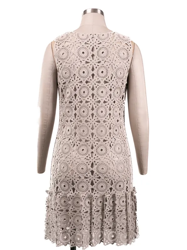 Stone Circular Lace Dress — back view