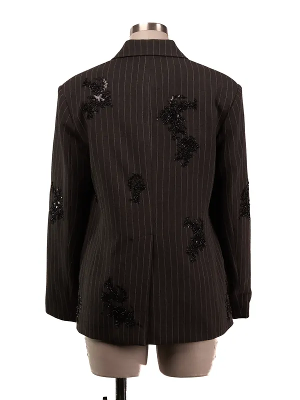 Embellished Pinstripe Blazer — back view