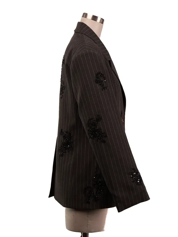 Embellished Pinstripe Blazer — side view