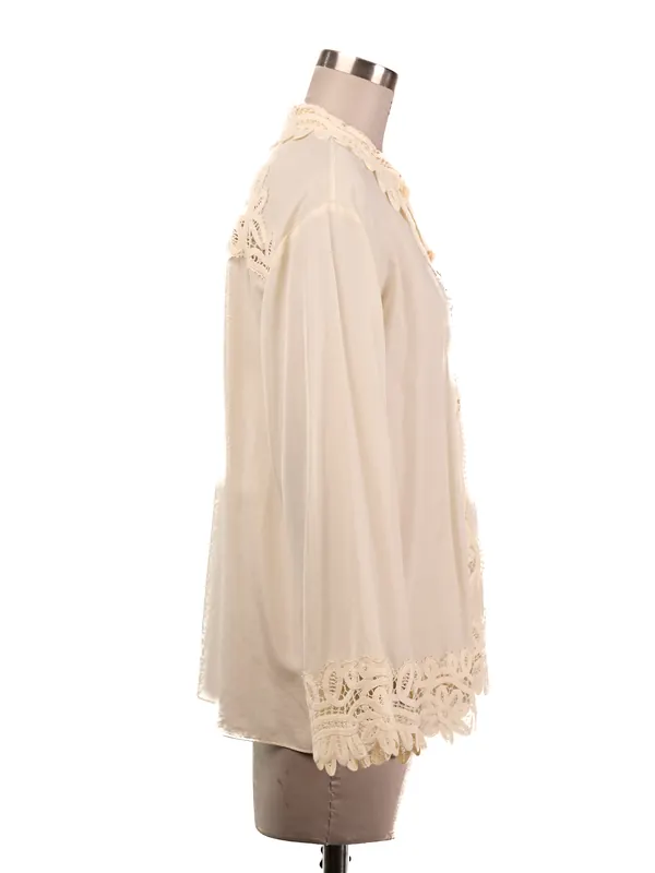 Ivory Lace-trim Blouse — side view