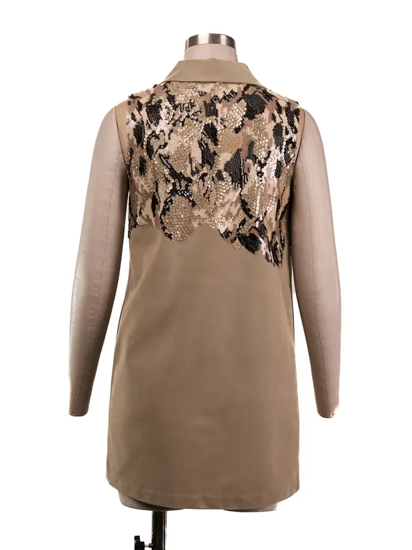 Sequin-collar Wrap Dress — back view