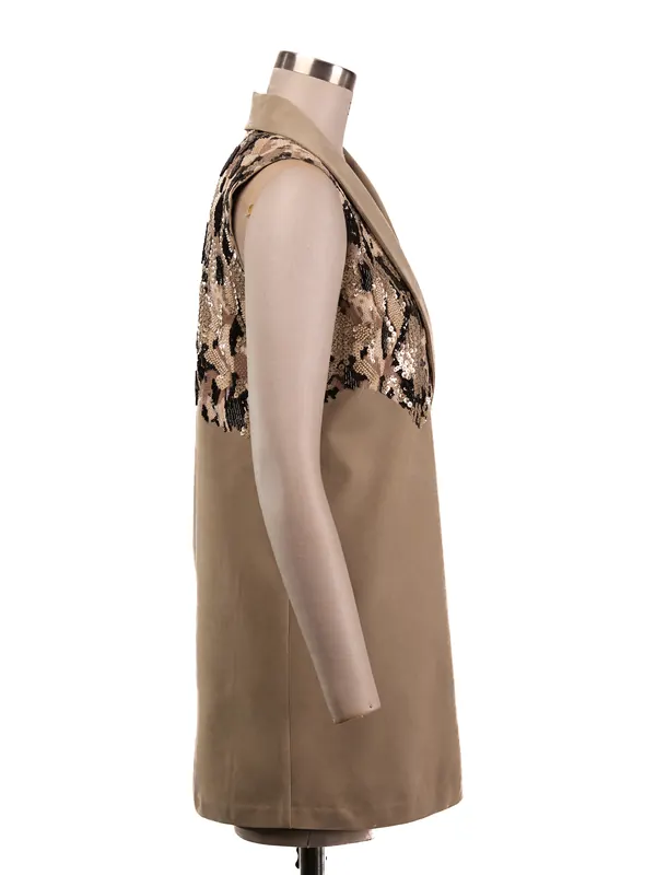 Sequin-collar Wrap Dress — side view