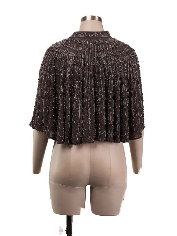 Metallic Knit Capelet — back view