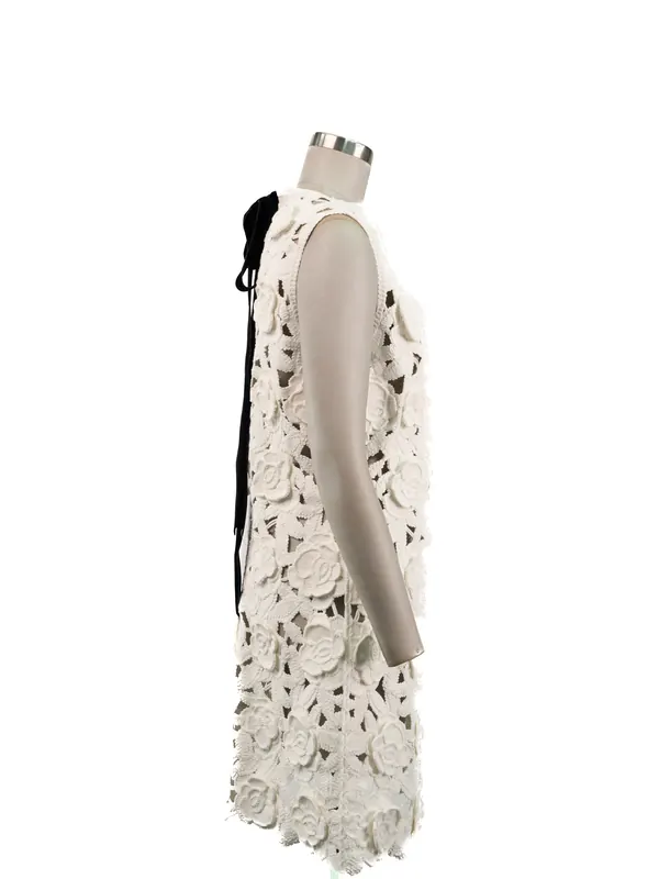 Ivory Cutwork Bow-back Shift Dress — side view