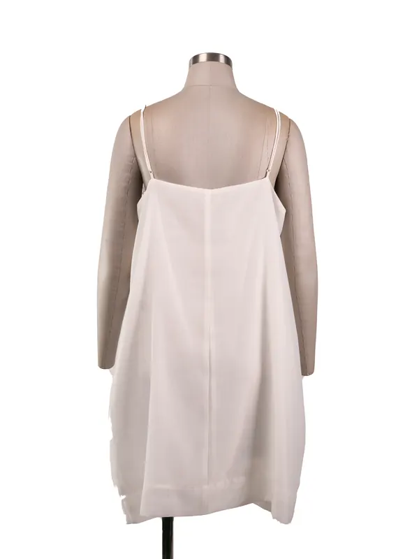 Ivory Embroidered Slip Dress — back view