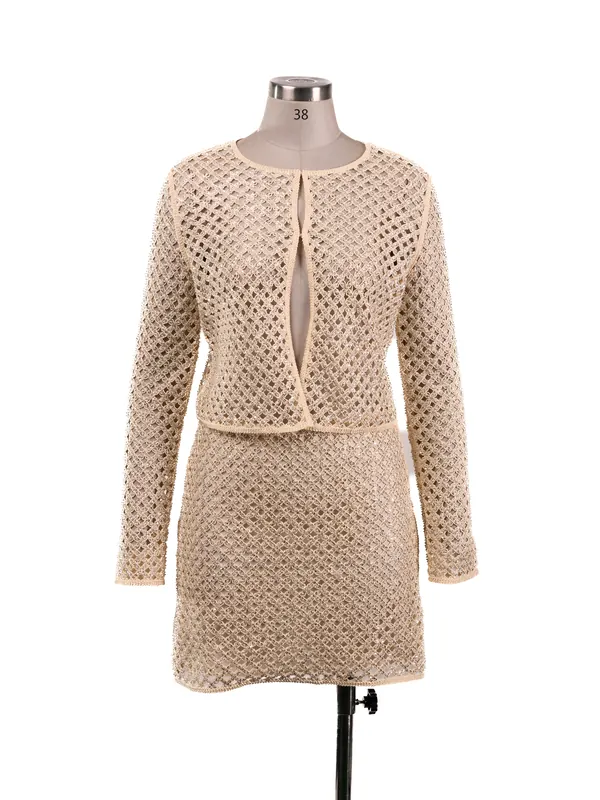 Ivory Crochet Two-piece Set — front view