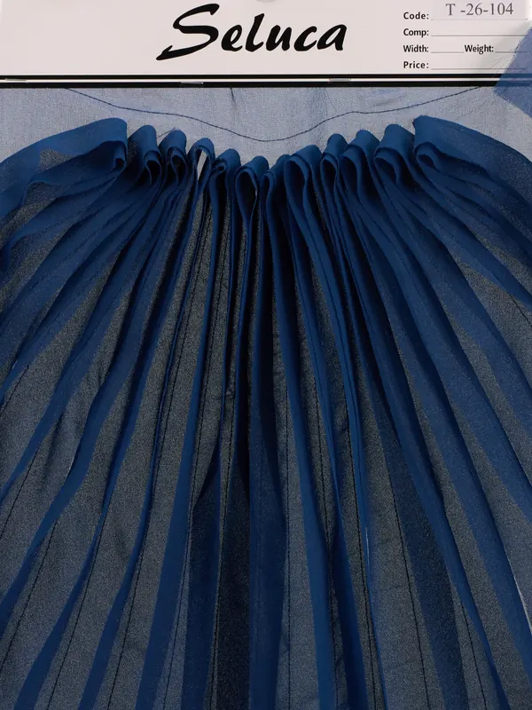 Cobalt Pleated Organza Swatch — swatch view