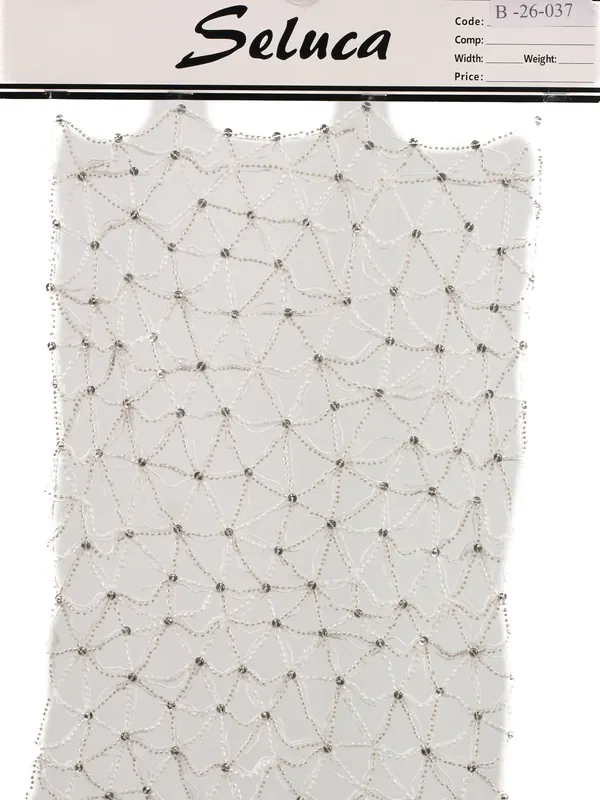 Ivory Beaded Net Swatch — swatch view