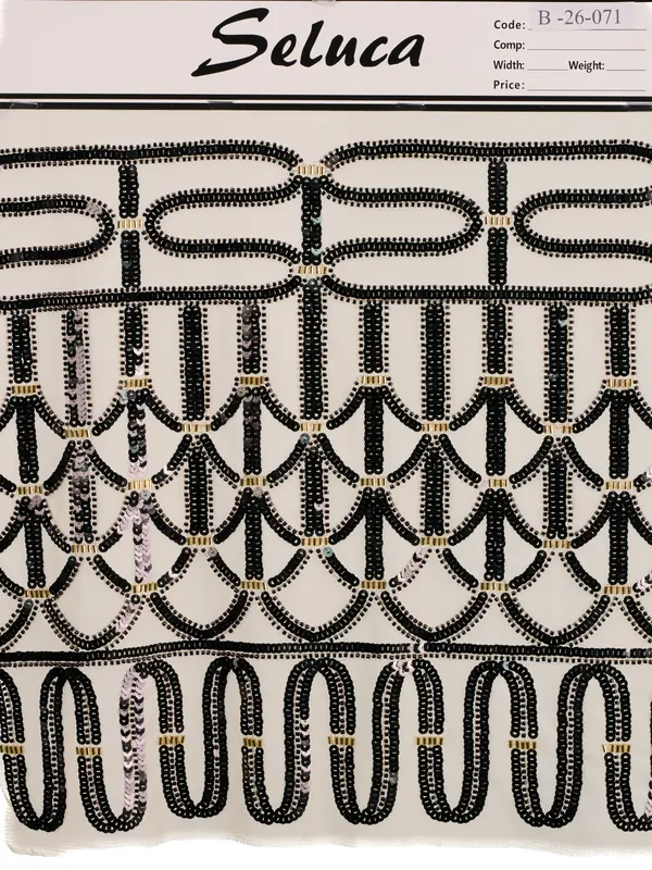 Black Geometric Sequin Swatch — swatch view