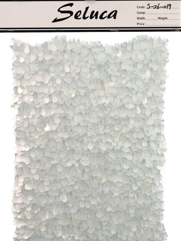 Ice Blue Textured Sequin Swatch — swatch view