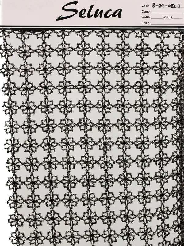 Black Geometric Lace Swatch — swatch view
